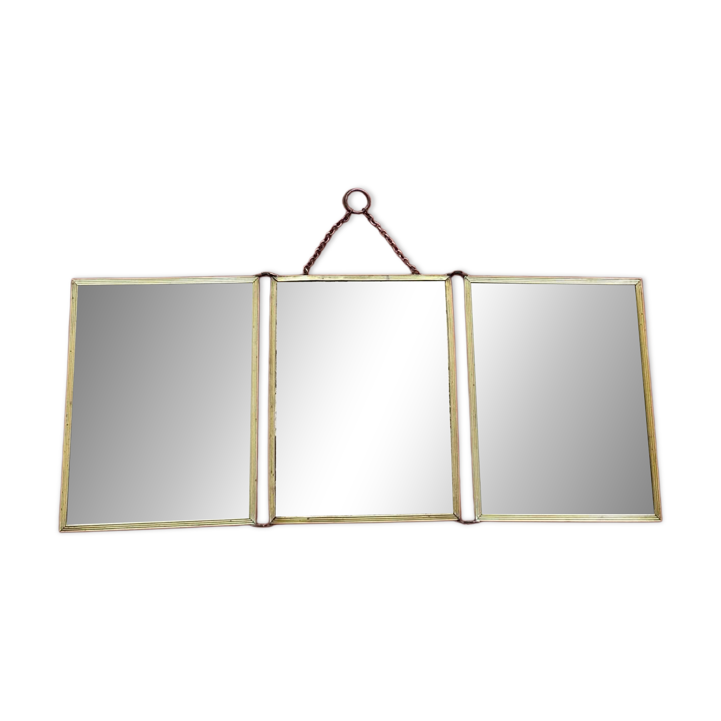 Antique Triptych Mirror