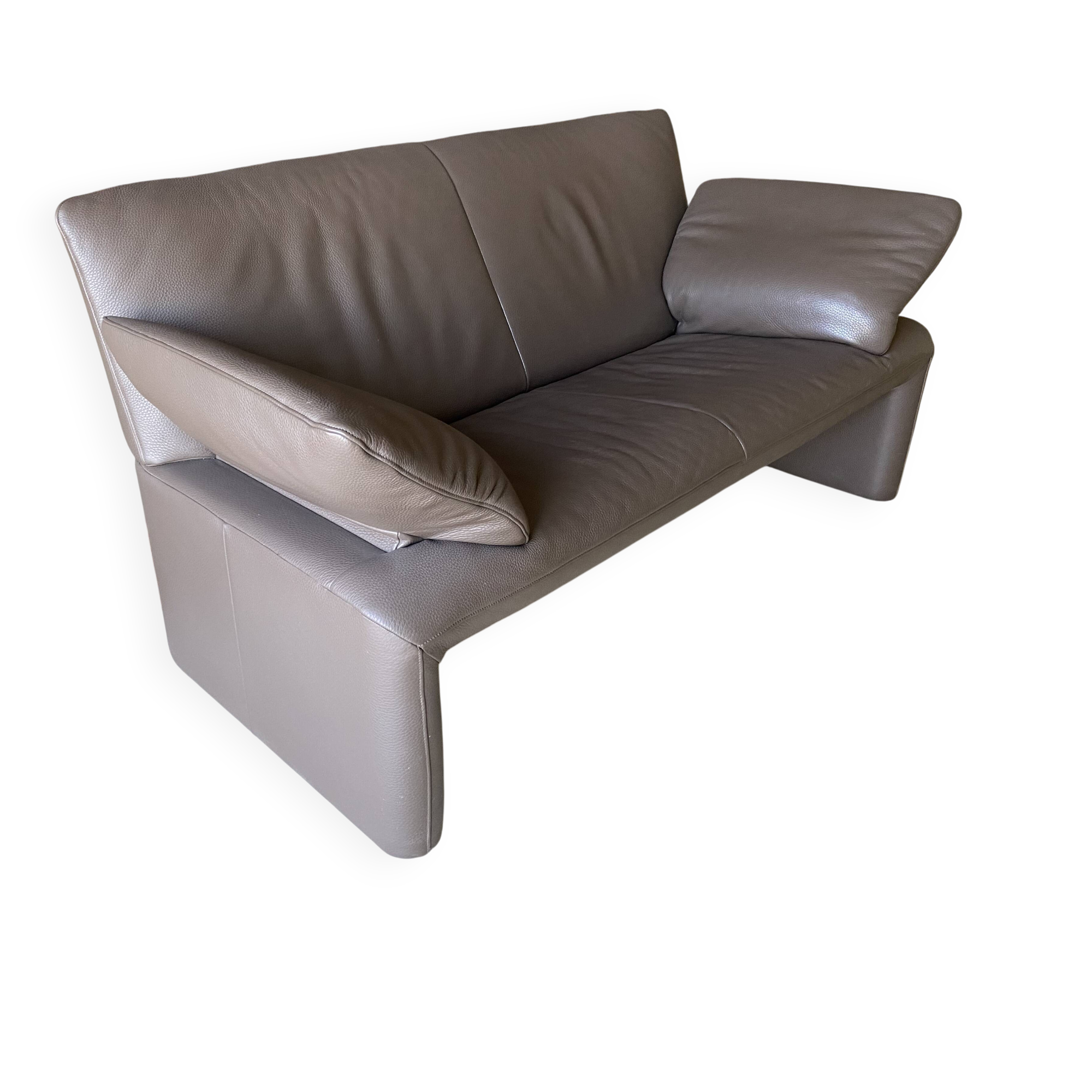JP Audebert linear model 3-seater sofa in mocha leather