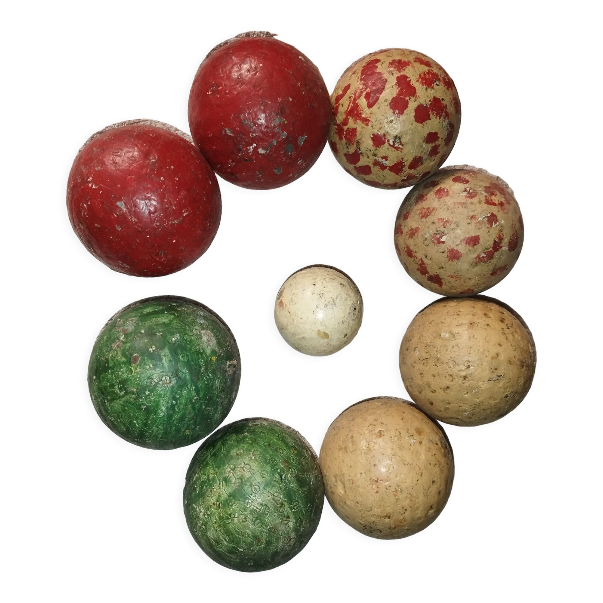 2 BOULES DE pétanque LYONNAISE cloutées anciennes Jeu De Bistrot EUR 25,00 - FR