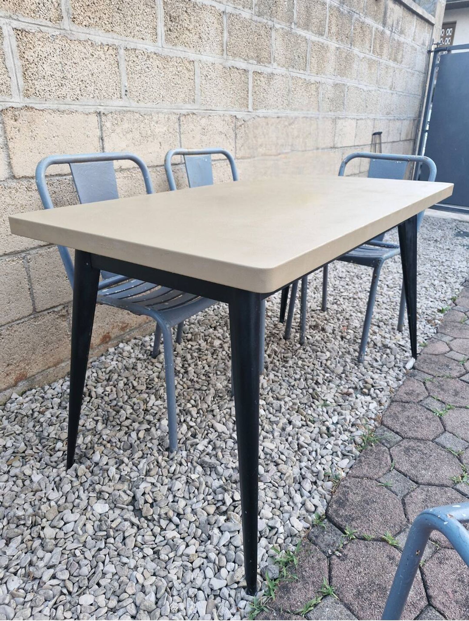 TOLIX, Large Metal Table T55 by Xavier Pauchard France, 1950s