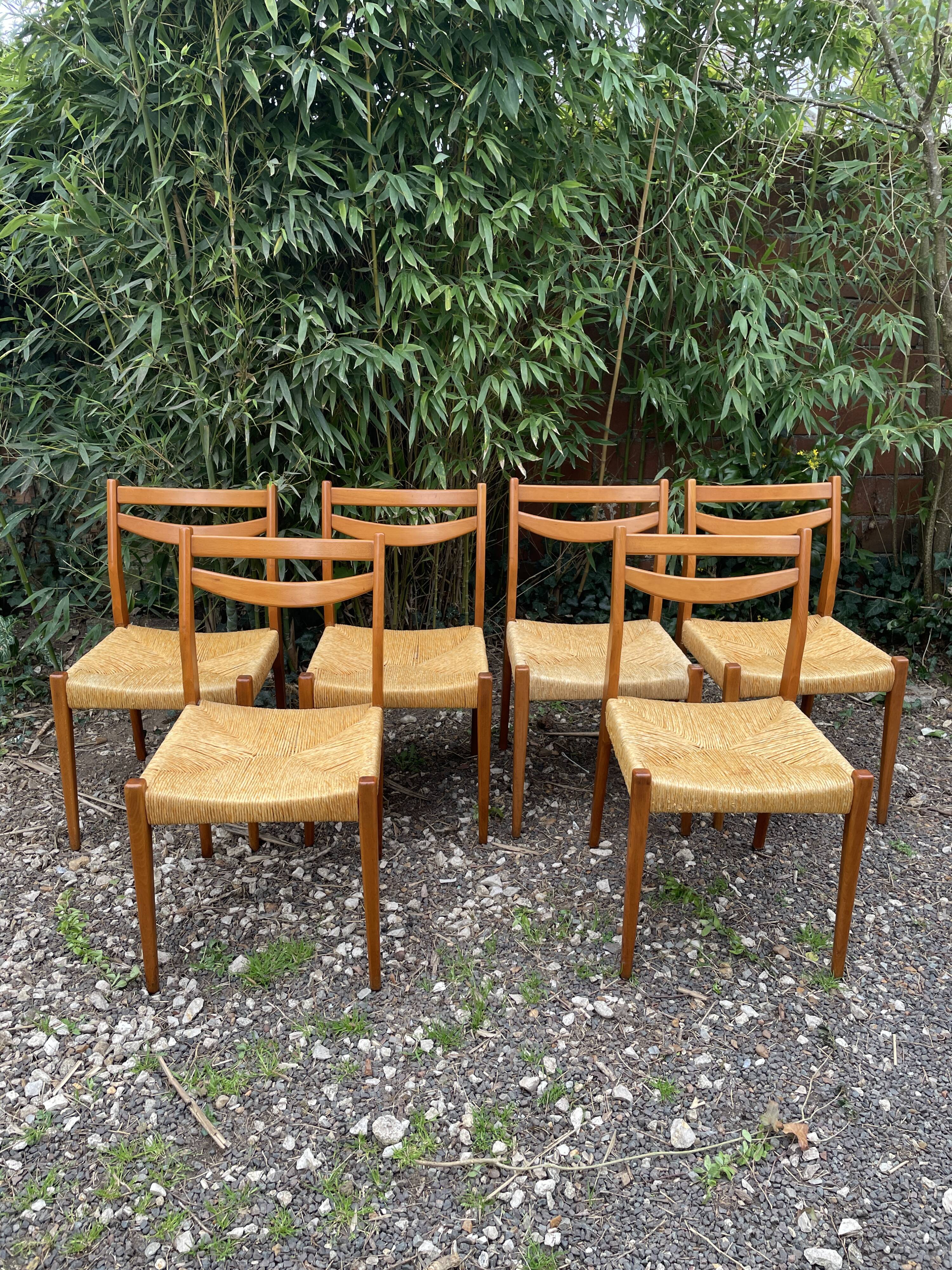 Set of 6 Vintage Scandinavian Chairs