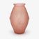 Art Deco vase, pressed moulded glass, pink with geometric decoration.