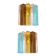 Set of Two Multicolored "Squares Bark" Murano Glass Wall Sconces in Barovie