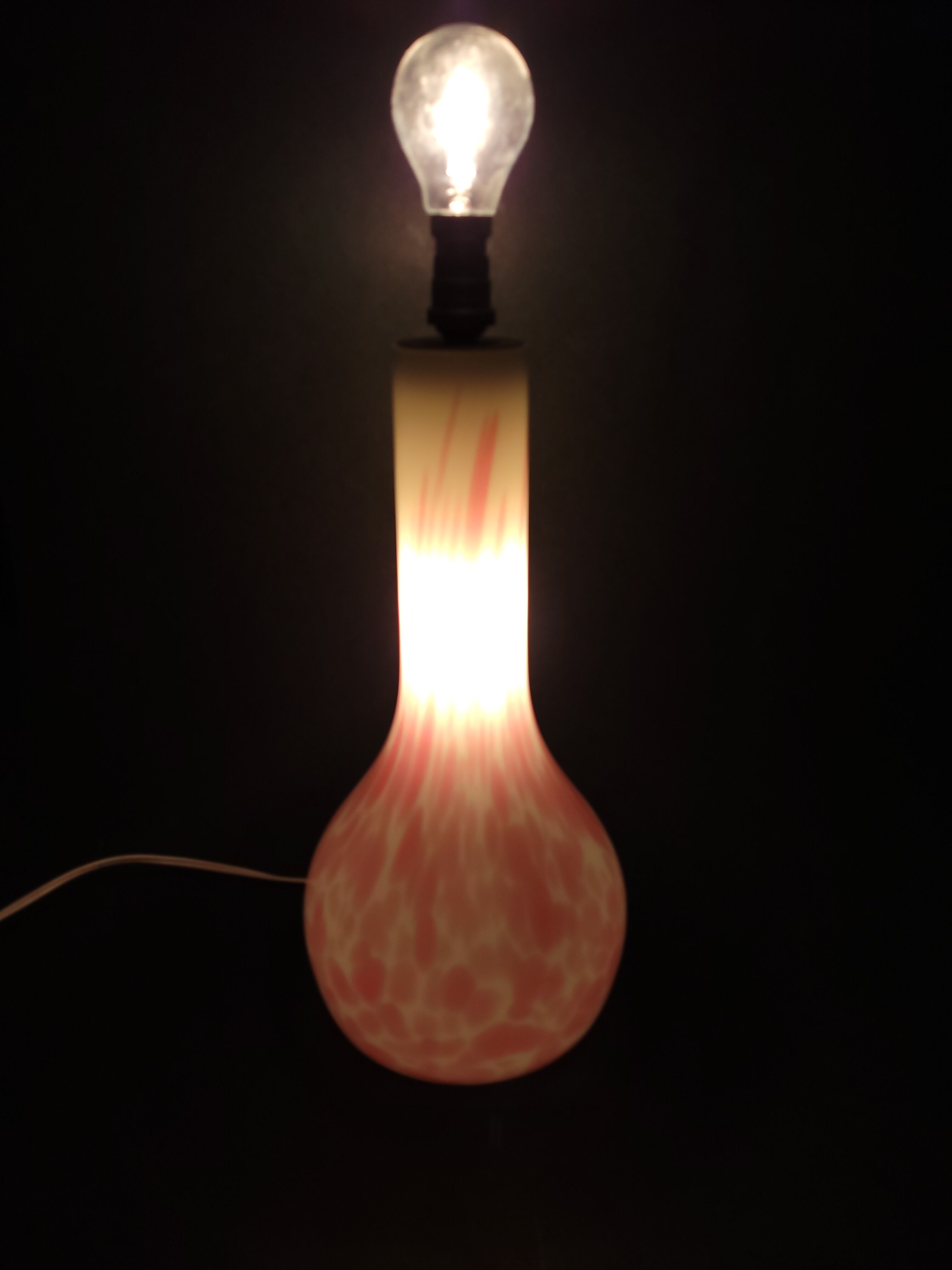 Vintage glass lamp foot Italy by Carlo Moretti