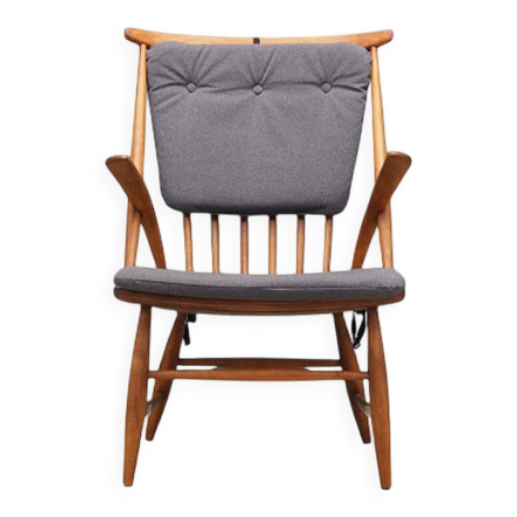 Chaise danoise en hêtre par  Illum Wikkelsø pour Niels Eilersen, années 1960
