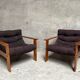 Paire de fauteuils en pin, Suède 1970-1980