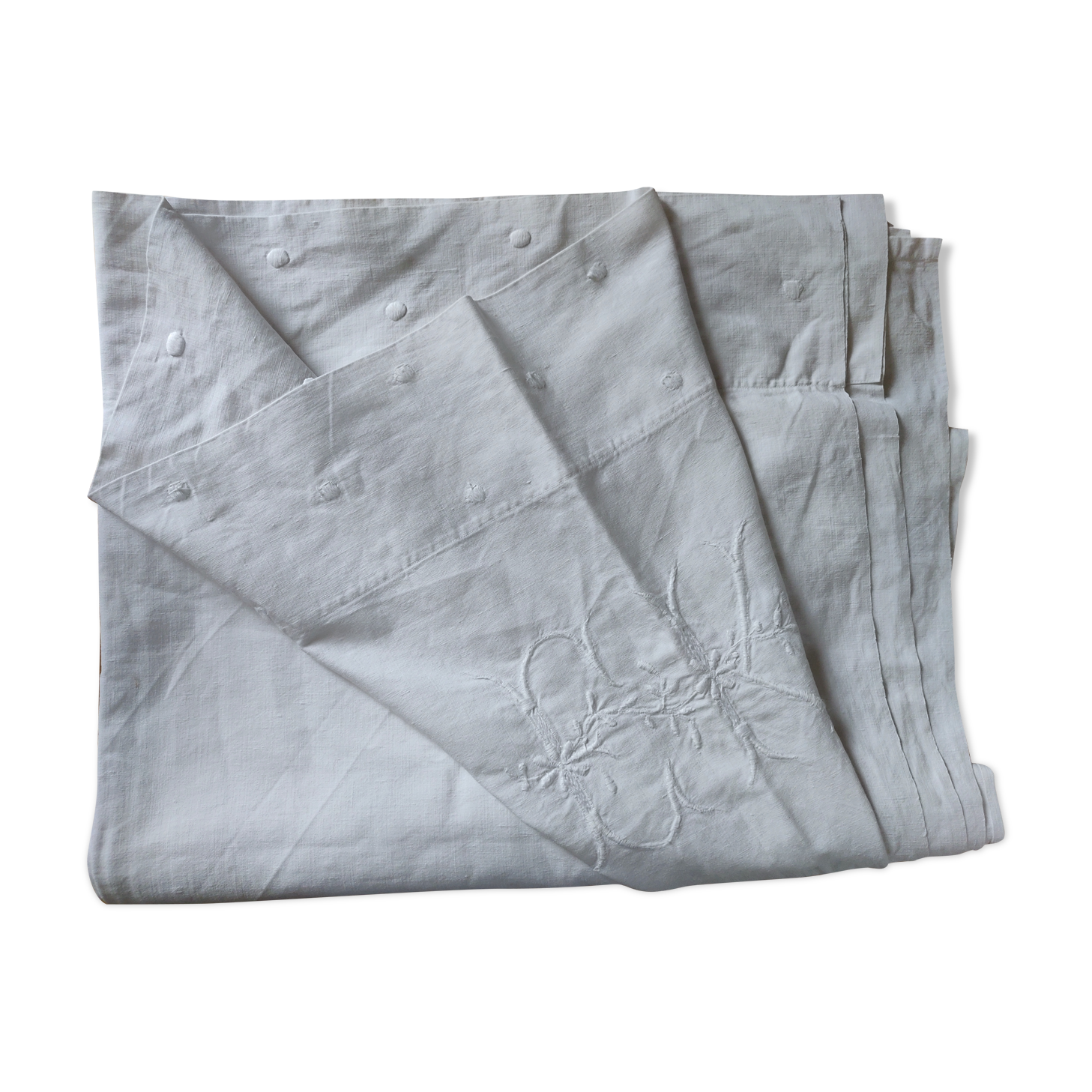 190 x 260 cm "CK" antique linen flat sheet
