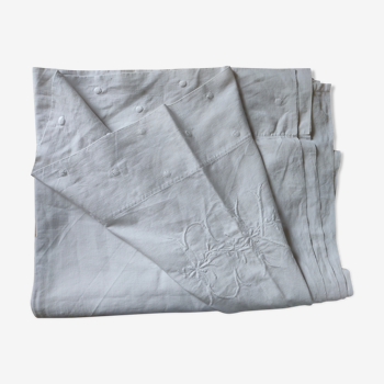190 x 260 cm "CK" antique linen flat sheet