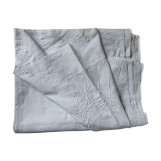 190 x 260 cm "CK" antique linen flat sheet