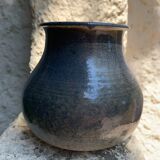 Enamelled sandstone vase