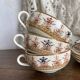 Tea cups and saucers in Sarreguemines ironstone "Derby"