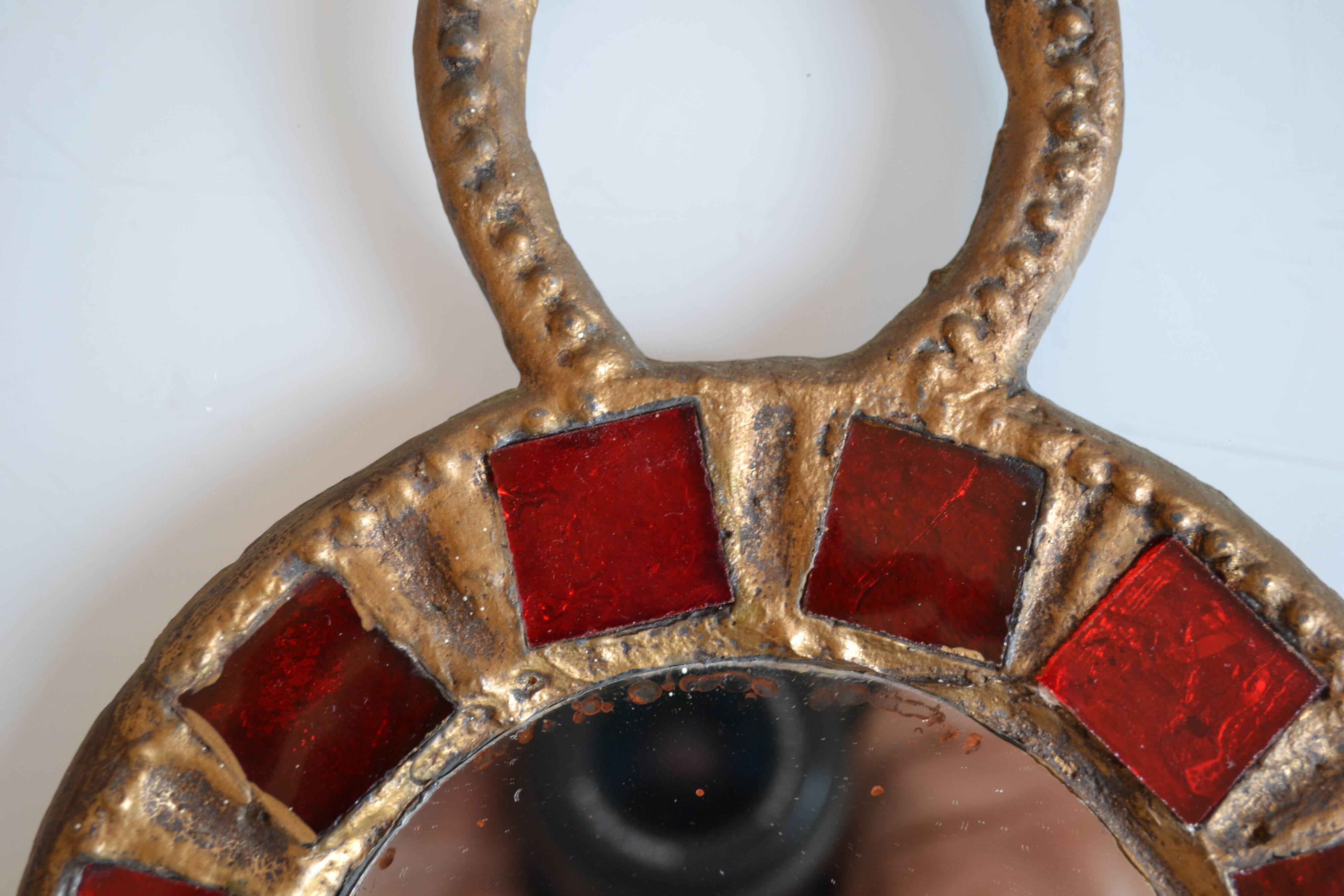 Glass and lead mirror by Irena Jaworska