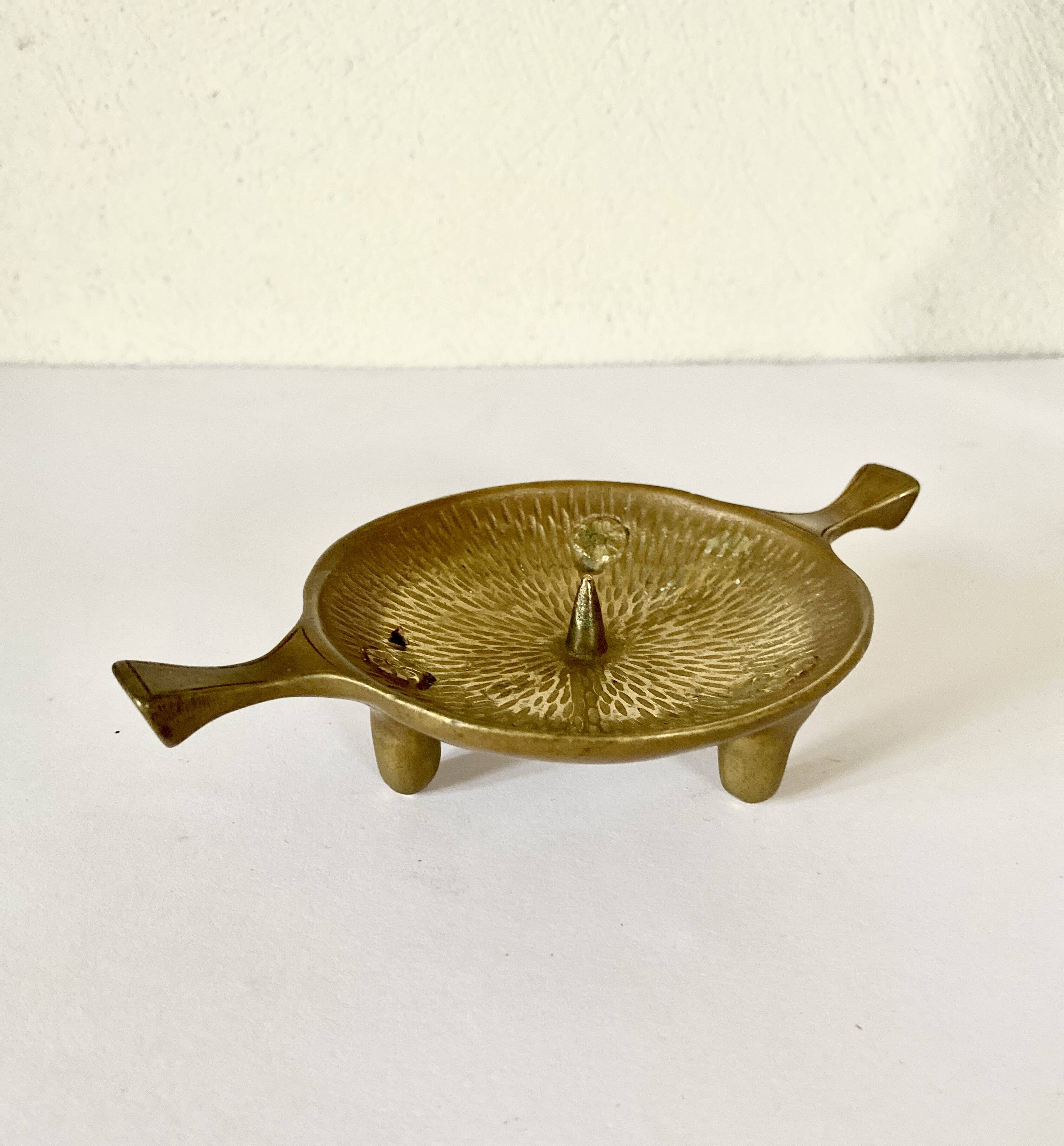 Solid brass candle holder, 1950