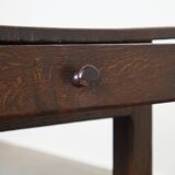 Early 19th-Century French Oak Dining Table with One Drawer