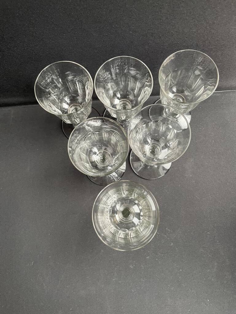 6 19th century water glasses – Establishments Legras