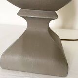 Turned wood lamp