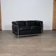 Canapé 2 places vintage Cassina LC2 par Charlotte Perriand et Le Corbusier