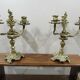 Pair of 3-arm bronze art-nouveau candlesticks