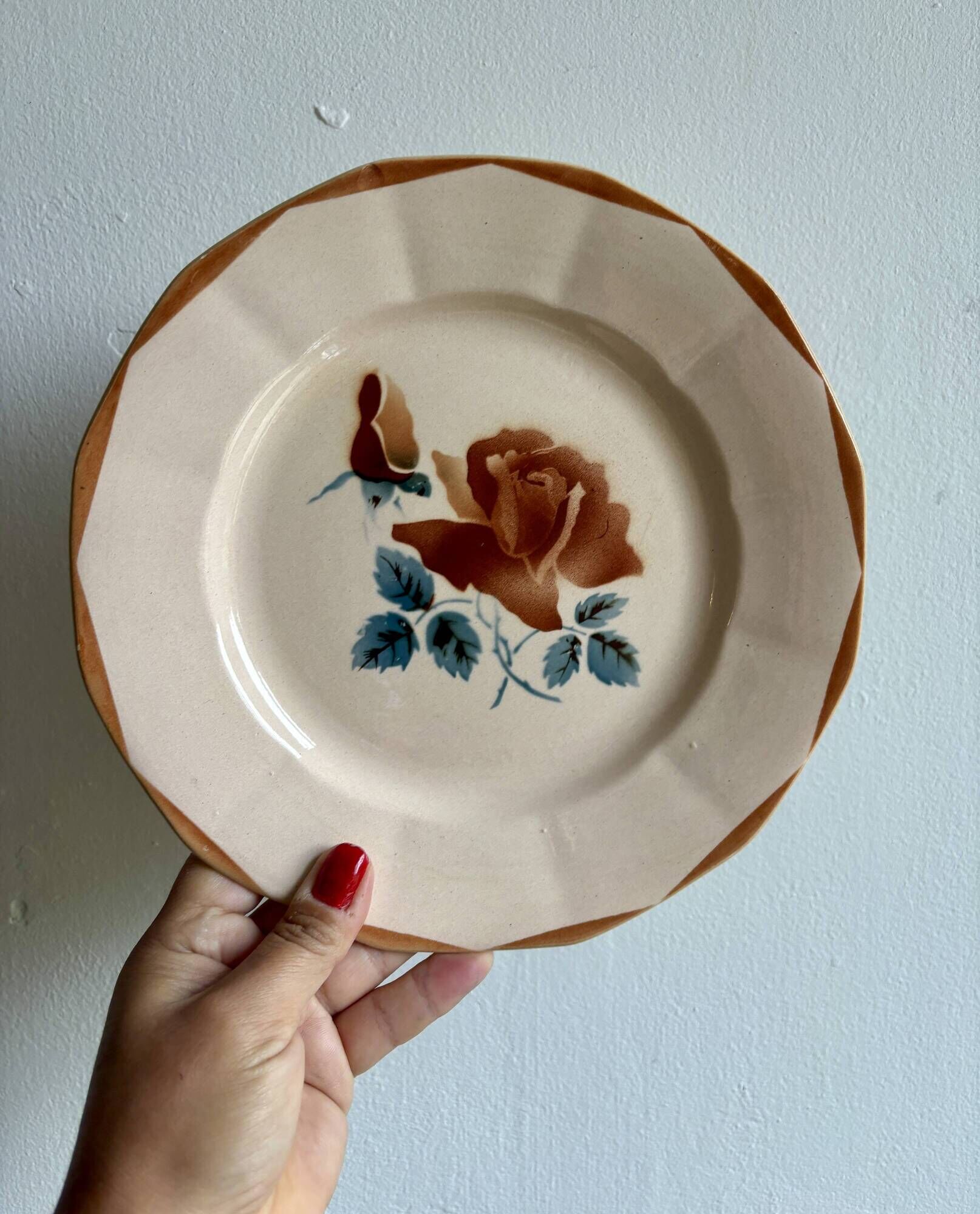 Set of 7 vintage flat plates from Digoin Sarreguemines.