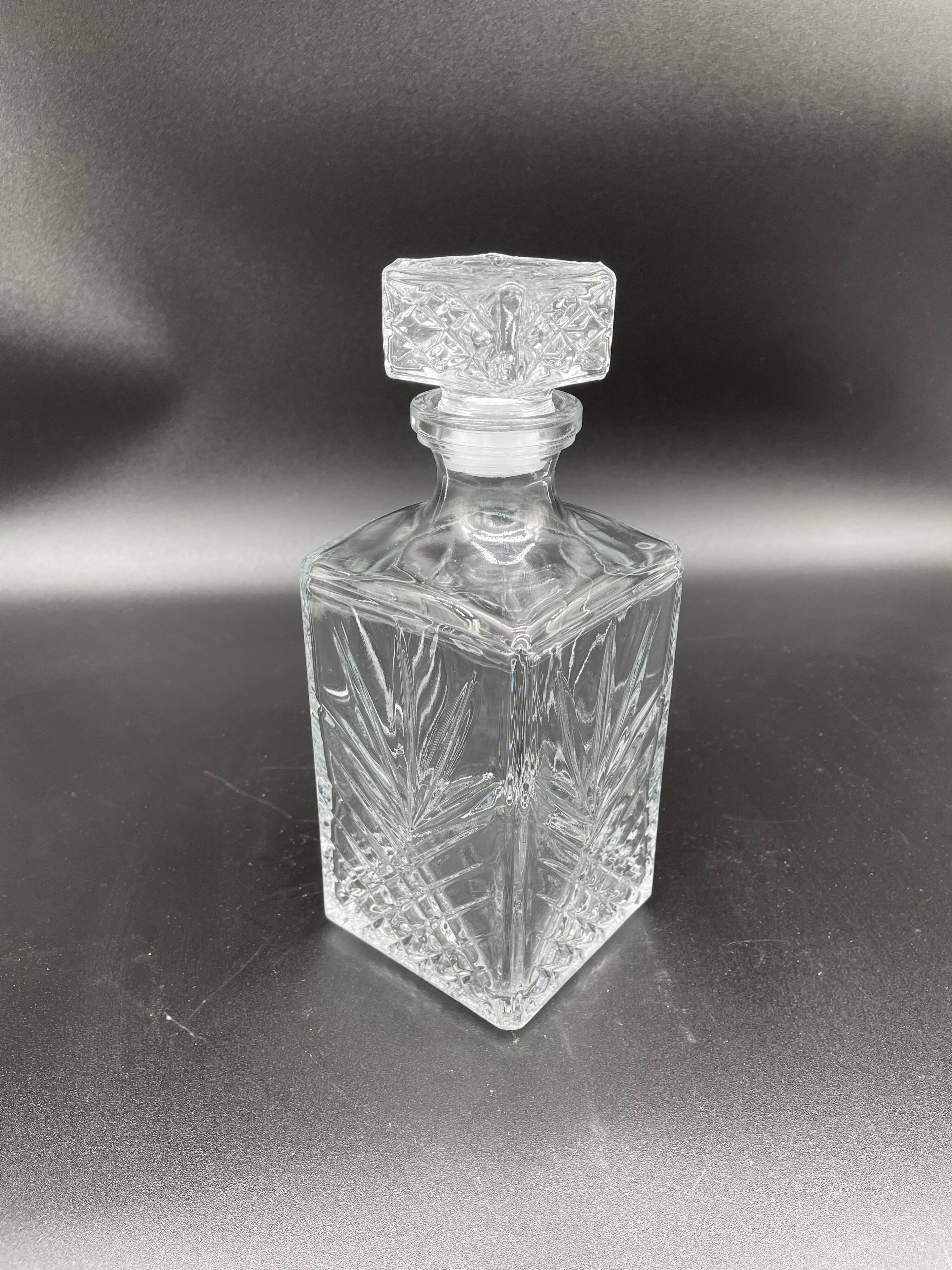 Vintage, whisky decanter, bottle, pitcher, cork, diamond décor, vegetable, 1960s, 1970s, Italy