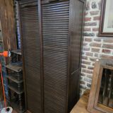 Old double curtained oak filing cabinet