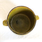 Olive green terracotta jar cache enamelled terracotta