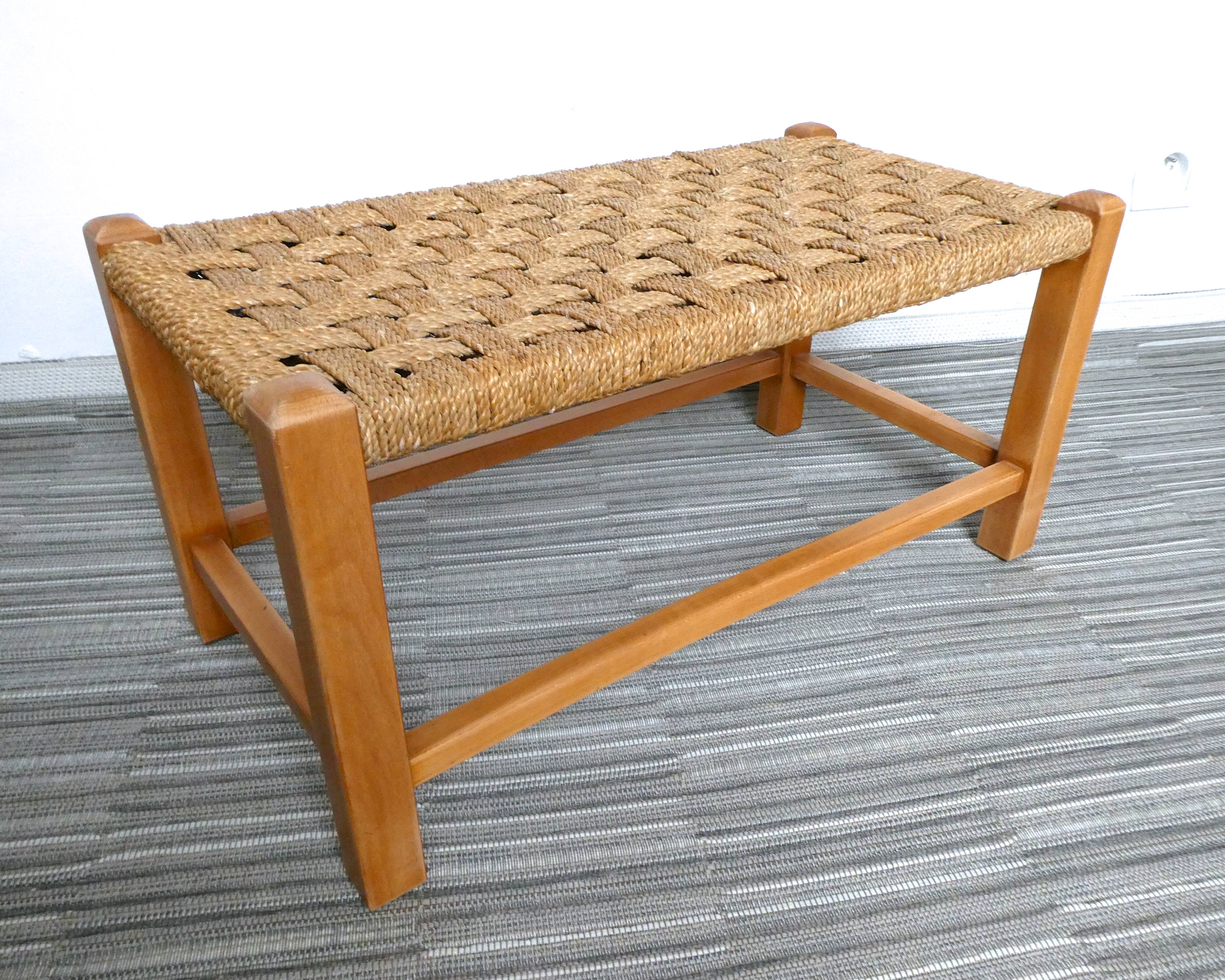 Bohemian clear and seat wooden bench rope