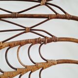 Antique peacock rattan headboard - 160cm