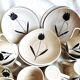 Vintage 23-piece Niderviller coffee set with hand-painted black tulip decor.