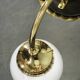 1930s Czechoslovak Art Deco Brass and Opaline Glass Chandelier