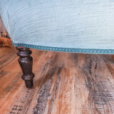 Vintage toad armchair blue velvet 70s