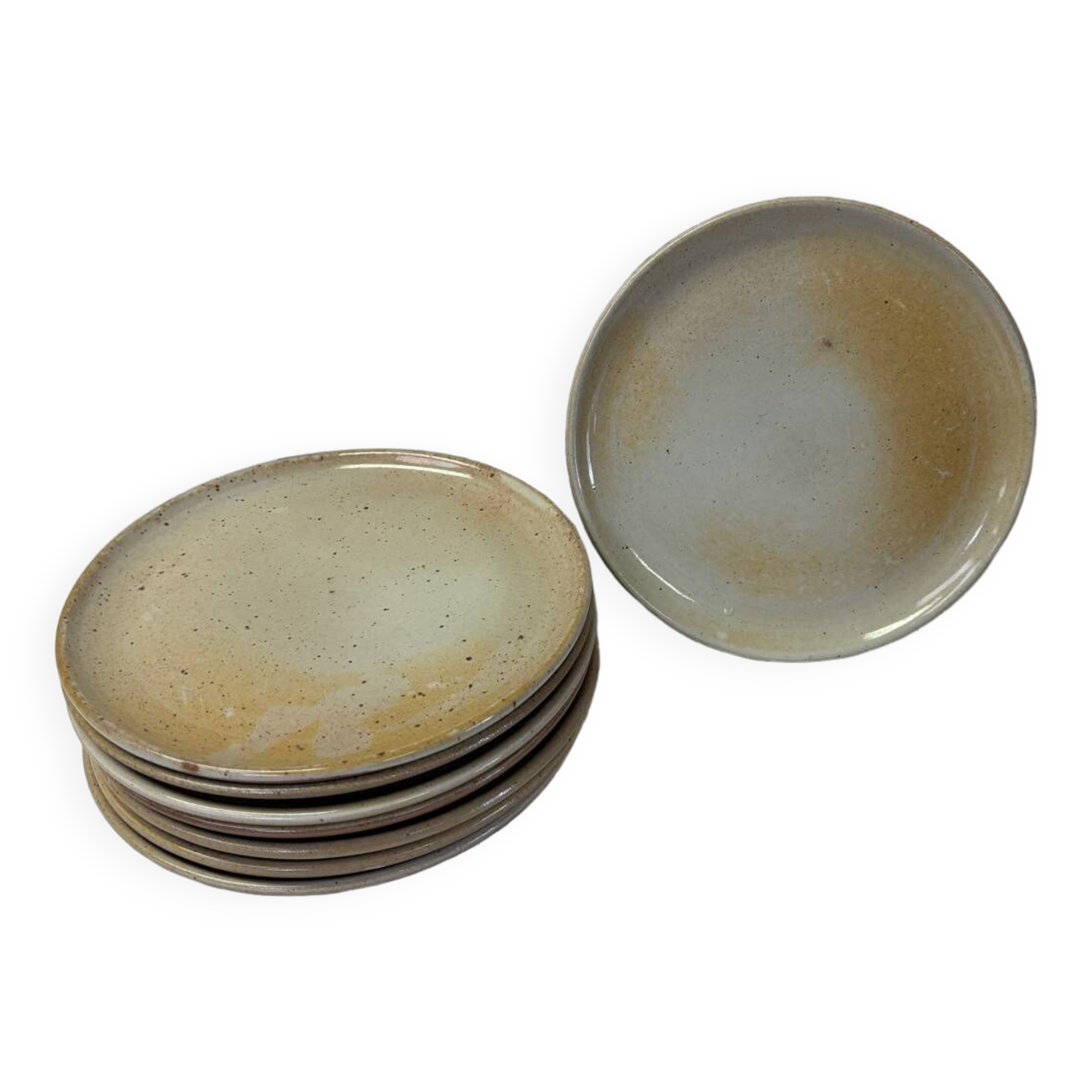 Set of 8 marsh stoneware plates