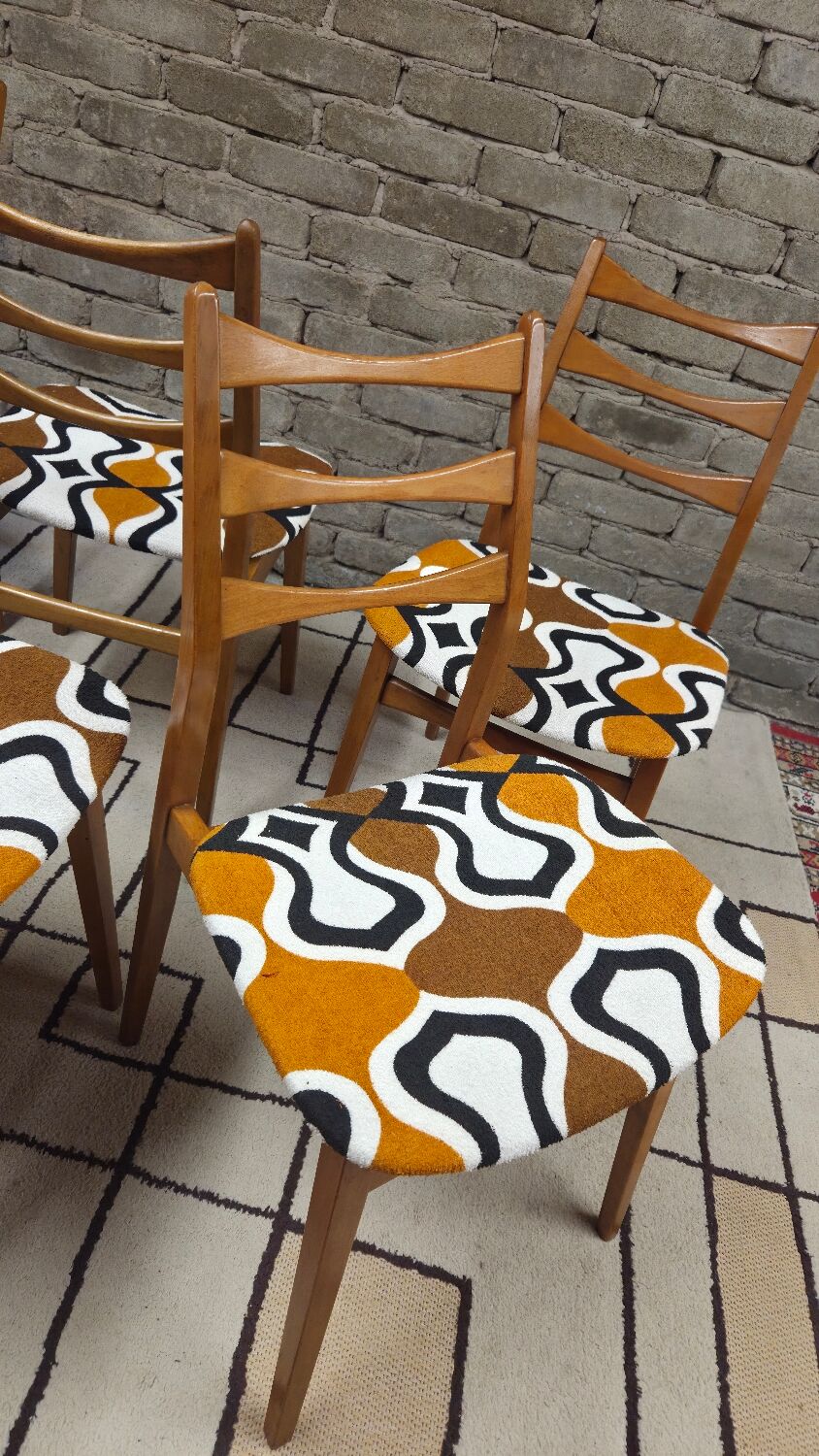 Set of 6 vintage Scandinavian chairs Bähre Mignon furniture 1960