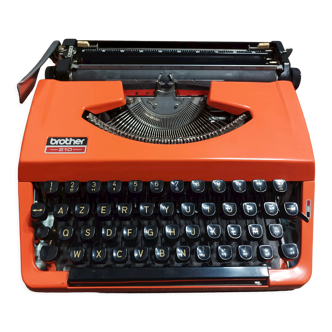 Brother 210 vintage orange typewriter