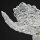 Lovely transparent Murano glass leaf ceiling light or chandelier, 1970s