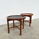 Duo of round coffee tables with a reversible top — Crossed base