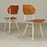 Pair of chairs ex Czechoslovakia TON Thonet White and waxed wood