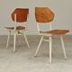 Paire de chaises ex Tchécoslovaquie TON Thonet Blanche et bois ciré