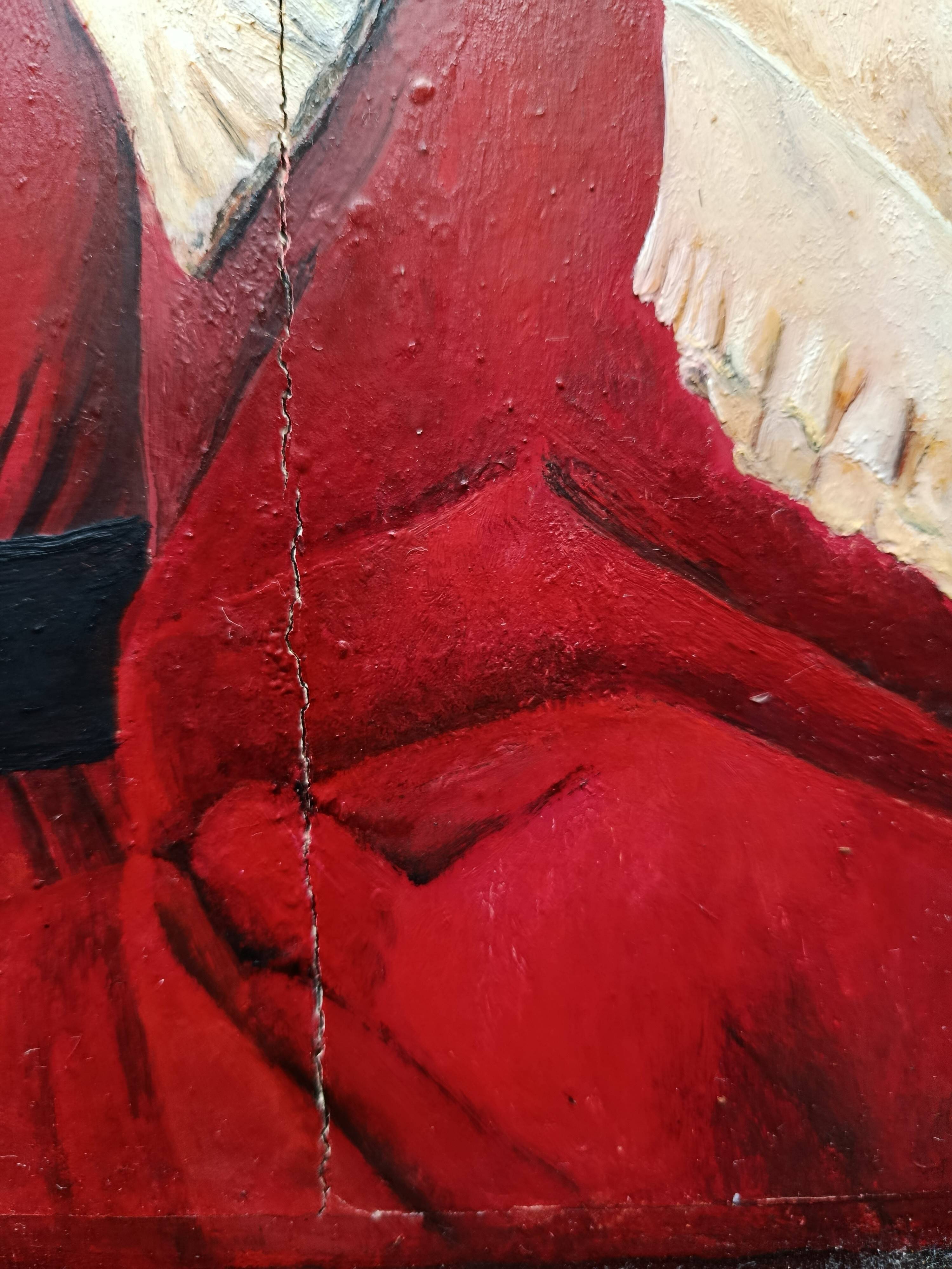 oil on wood, portrait of Marguerite VAN EYCK, copy by Henri BOURINET 1982