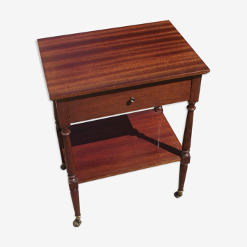 Solid mahogany board bedside table