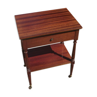 Solid mahogany board bedside table