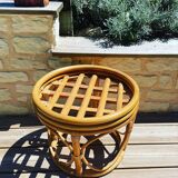 Pouf rotin vintage
