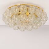 Spectacular Sputnik Flush Mount Glass Snow Balls by Doria, Germany, 1970s