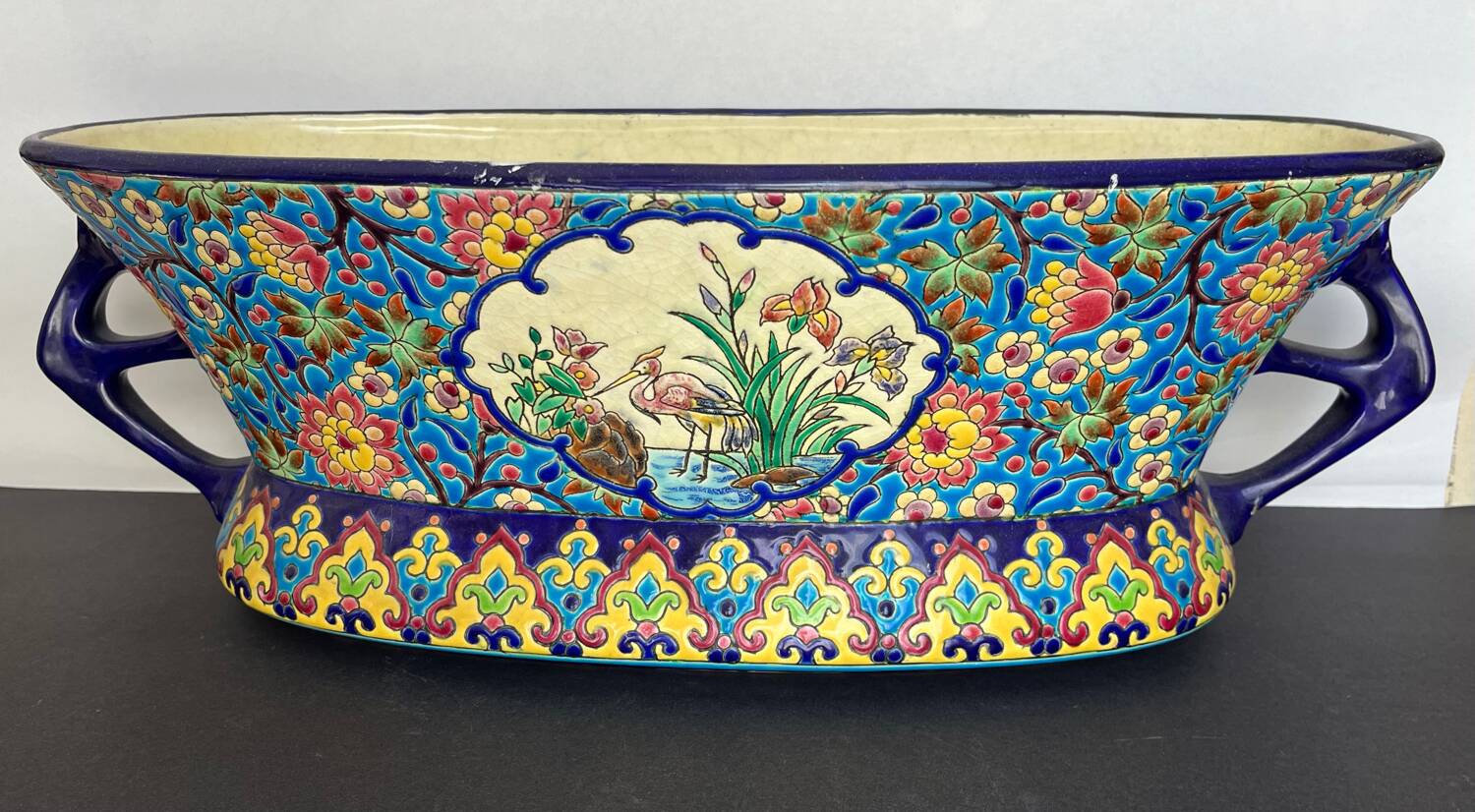 Longwy enamel planter