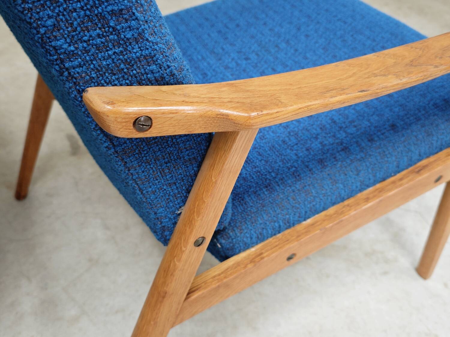 Pair of blue armchairs by Jiri Jiroutek for Interier Praha, 1960