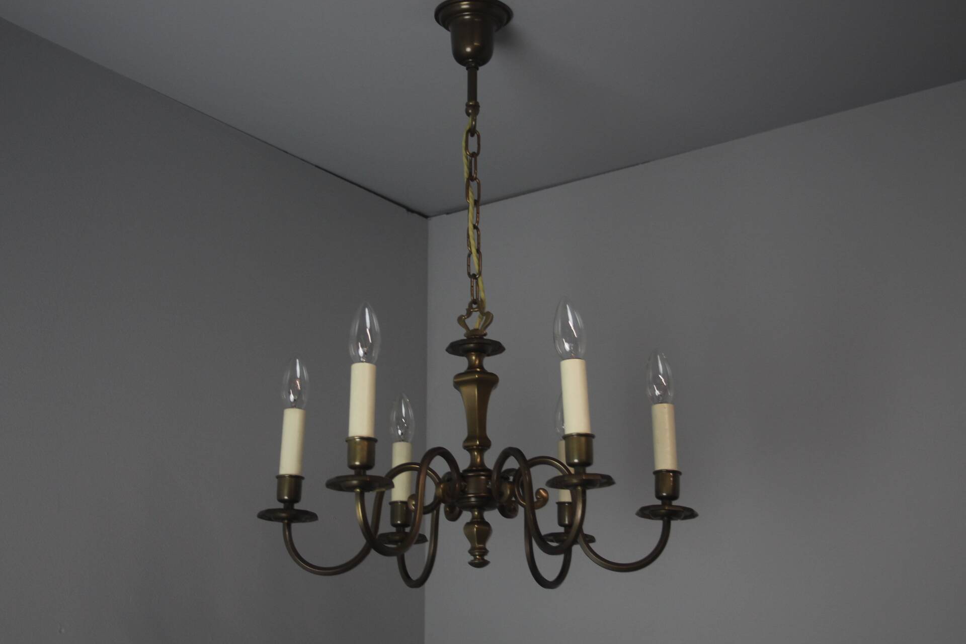 Vintage six-arm chandelier, 1970's.