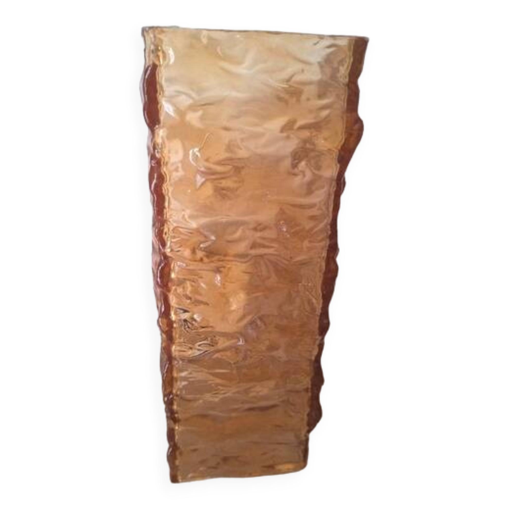 Amber molded glass wall lamp, 1960-70