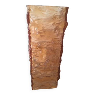 Amber molded glass wall lamp, 1960-70