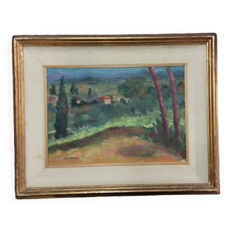 Sarino papalia 1898 /1958 oil painting tuscan landscape