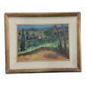 Sarino papalia 1898 /1958 oil painting tuscan landscape